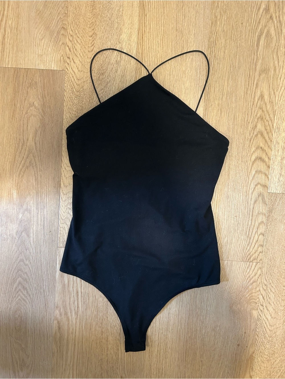 H&M Black Halter Thong Bodysuit